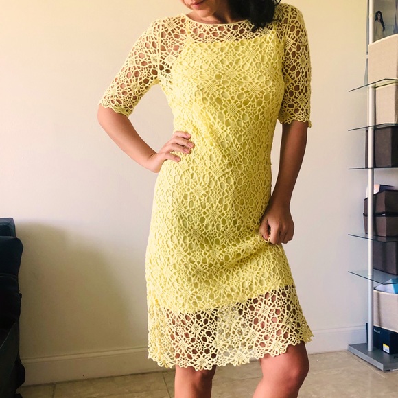 Ralph Lauren Dresses & Skirts - Ralph Lauren Classy Crochet Yellow dress S